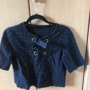 Beautiful Navy Crop Blouse